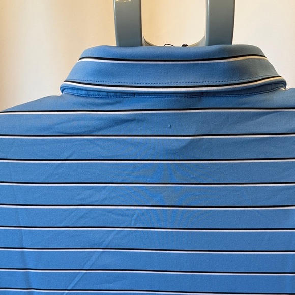 RLX Ralph Lauren Light Blue Striped Polo golf Shirt wickening - Picture 9 of 9